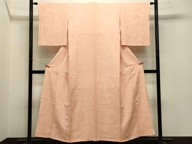 平和屋着物 上質な色無地 草花地紋 洗柿色 やまと誂製 正絹 gh