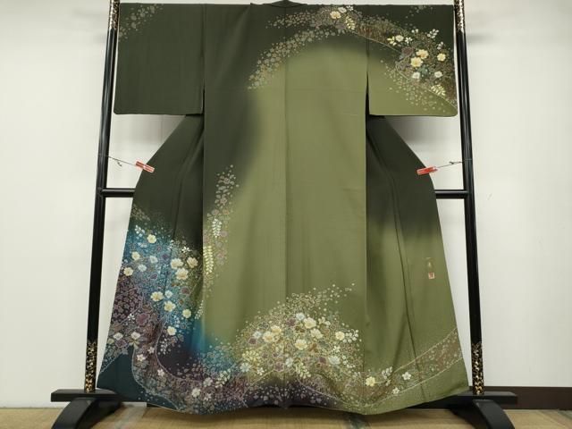 平和屋着物○吉乃一廉 幻の辻が花 訪問着 絞り 舞花文 暈し染め 金彩