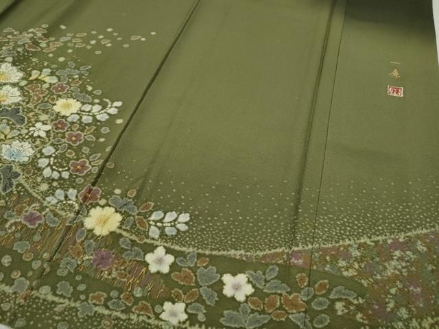 平和屋着物○吉乃一廉 幻の辻が花 訪問着 絞り 舞花文 暈し染め 金彩