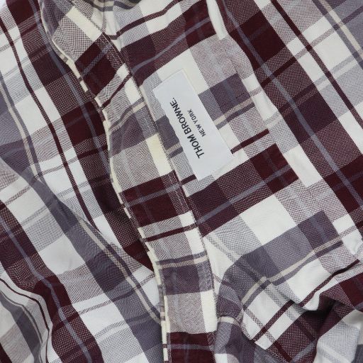 トムブラウン THOM BROWNE 長袖シャツ ステンカラー ボタンダウン ロゴ