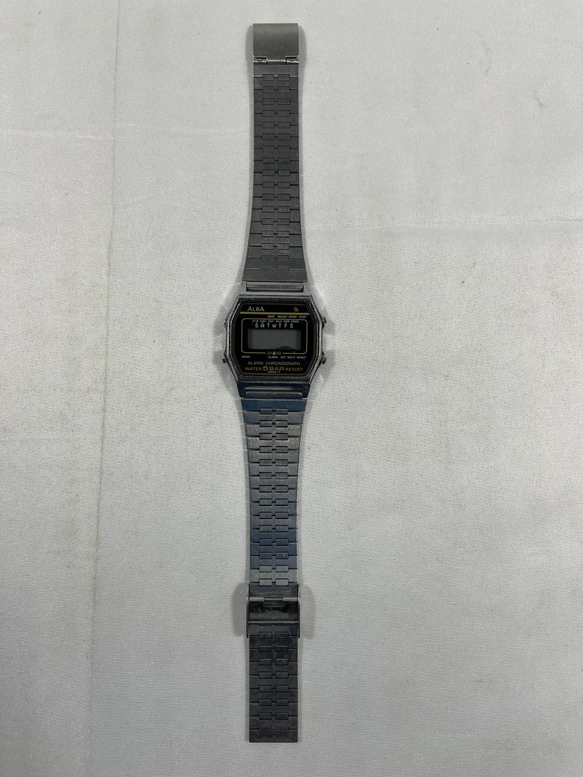 ジャンク品 ALBA アルバ ALARM CHRONOGRAPH WATER 5BAR RESIST Y799