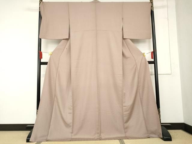 平和屋着物 上質な色無地 胡桃染 小葵地紋 正絹 cs