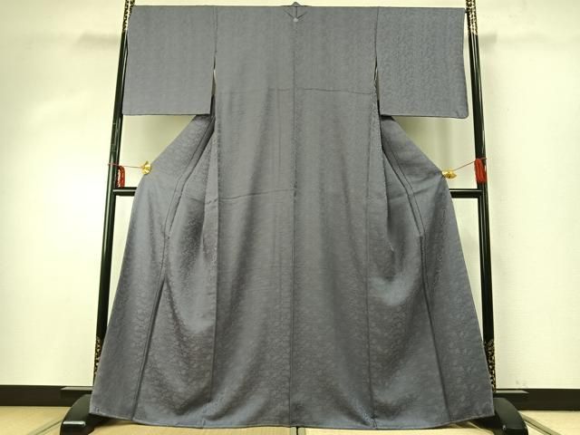 平和屋着物 上質な色無地 花唐草地紋 薄鼠色 ますいわ屋扱い 正絹 fy