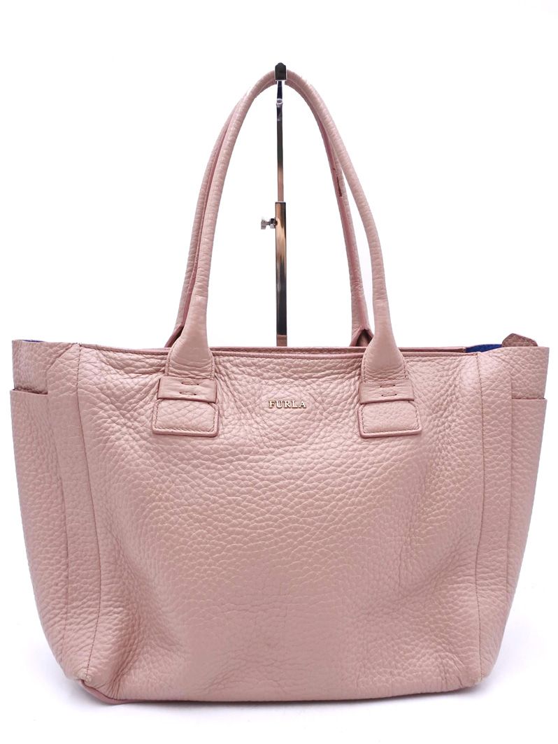 FURLA フルラ カプリッチョ 型押しレザー トート バッグ ピンク