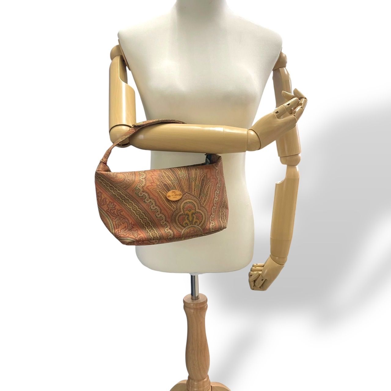 美品 Etro エトロ ハンドバッグ バニティ ポーチ ロゴ型押し