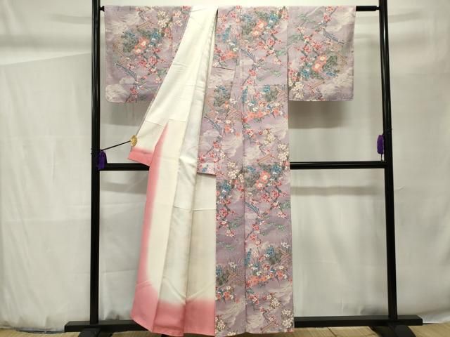 平和屋着物□上質な小紋 風景花鳥文 正絹 逸品 未使用 CAAZ1486ou