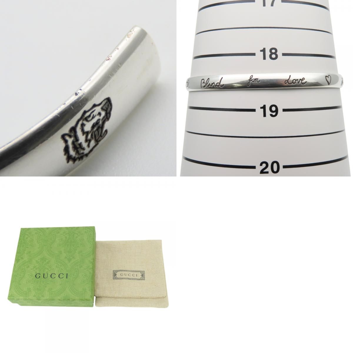 中古】 グッチ バングル ブラインド・フォー・ラブ 18 シルバー925 約 