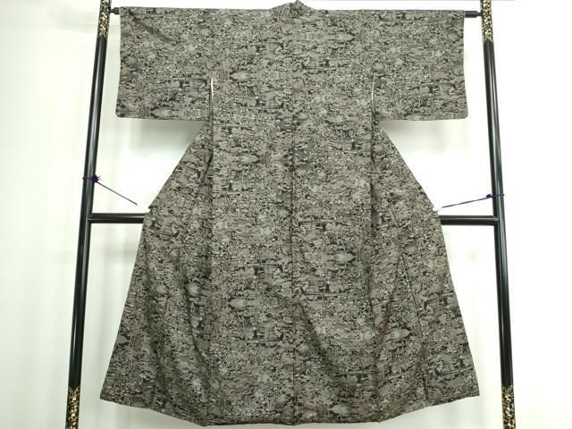 平和屋着物□本場大島紬 7マルキ 幾何学文 正絹 逸品 DAAZ1316qa