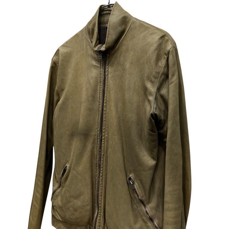 GIORGIO BRATO ベビーラムレザーハイネックブルゾン ジャケット コート