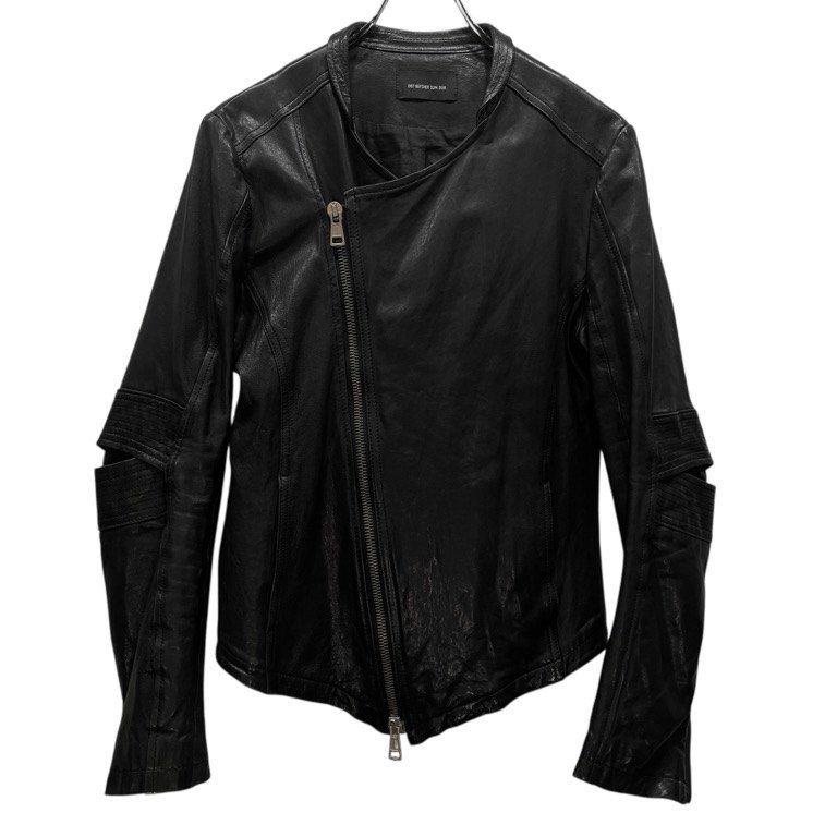 DIET BUTCHER SLIM SKIN 10SS ラムレザー前下がり裾ノーカラーダブル