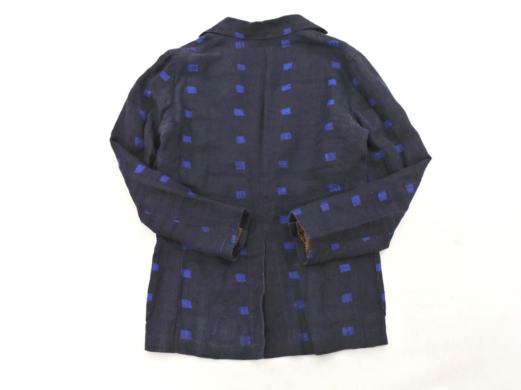 ernesto エルネスト リネン混 総柄 テーラード ジャケット size46/紺