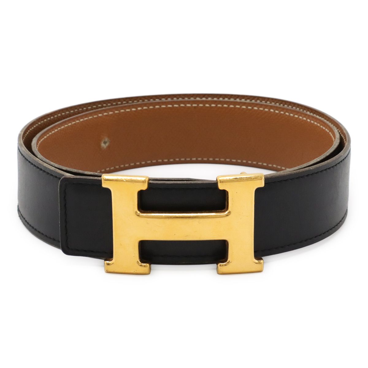 HERMES エルメス Hベルト リバーシブル ボックカーフ トゴ レザー