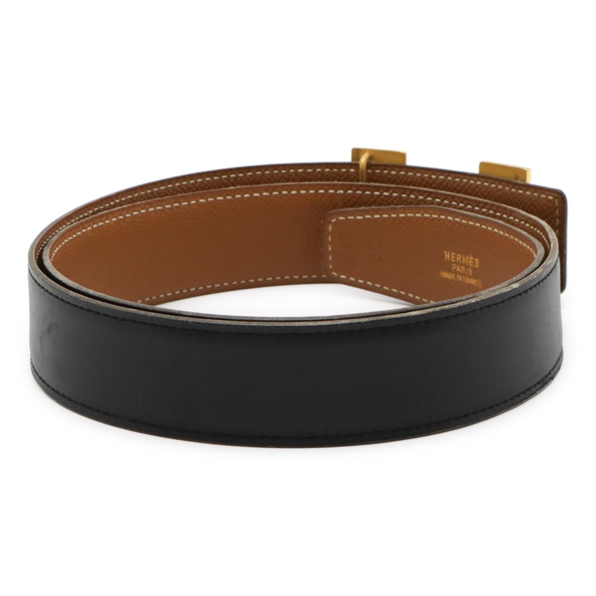 HERMES エルメス Hベルト リバーシブル ボックカーフ トゴ レザー