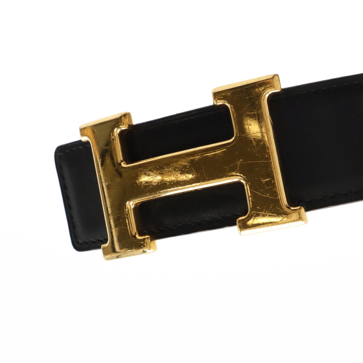 HERMES エルメス Hベルト リバーシブル ボックカーフ トゴ レザー