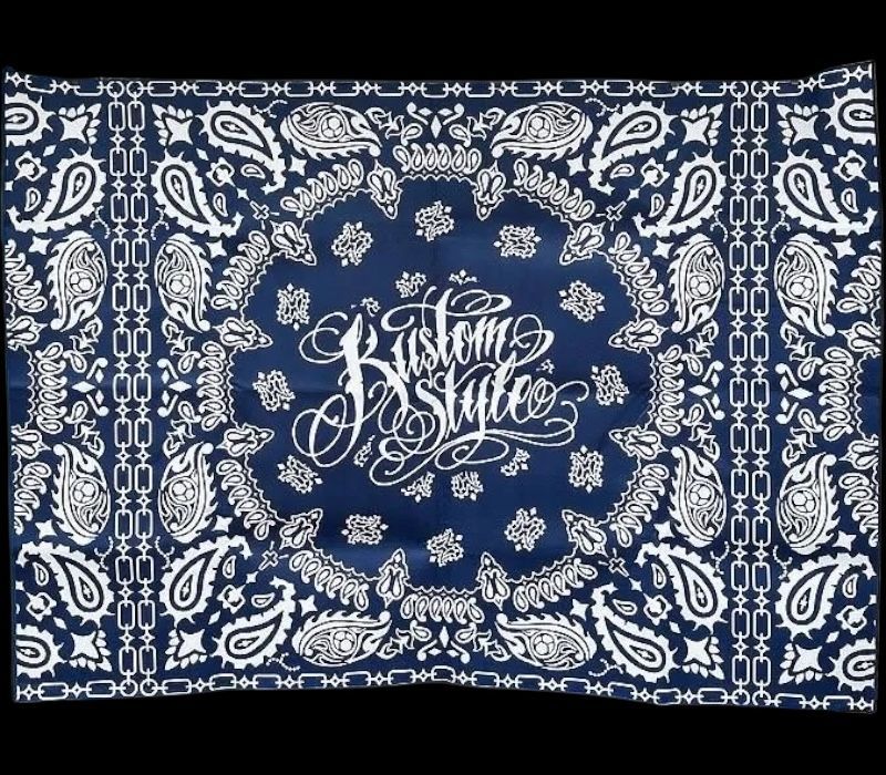 kustomstyle カスタムスタイル オリジナル バンダナ柄 ラグマット norm bandana rug mat 2150 x 1570 mm ネイビー 8 800円 内税