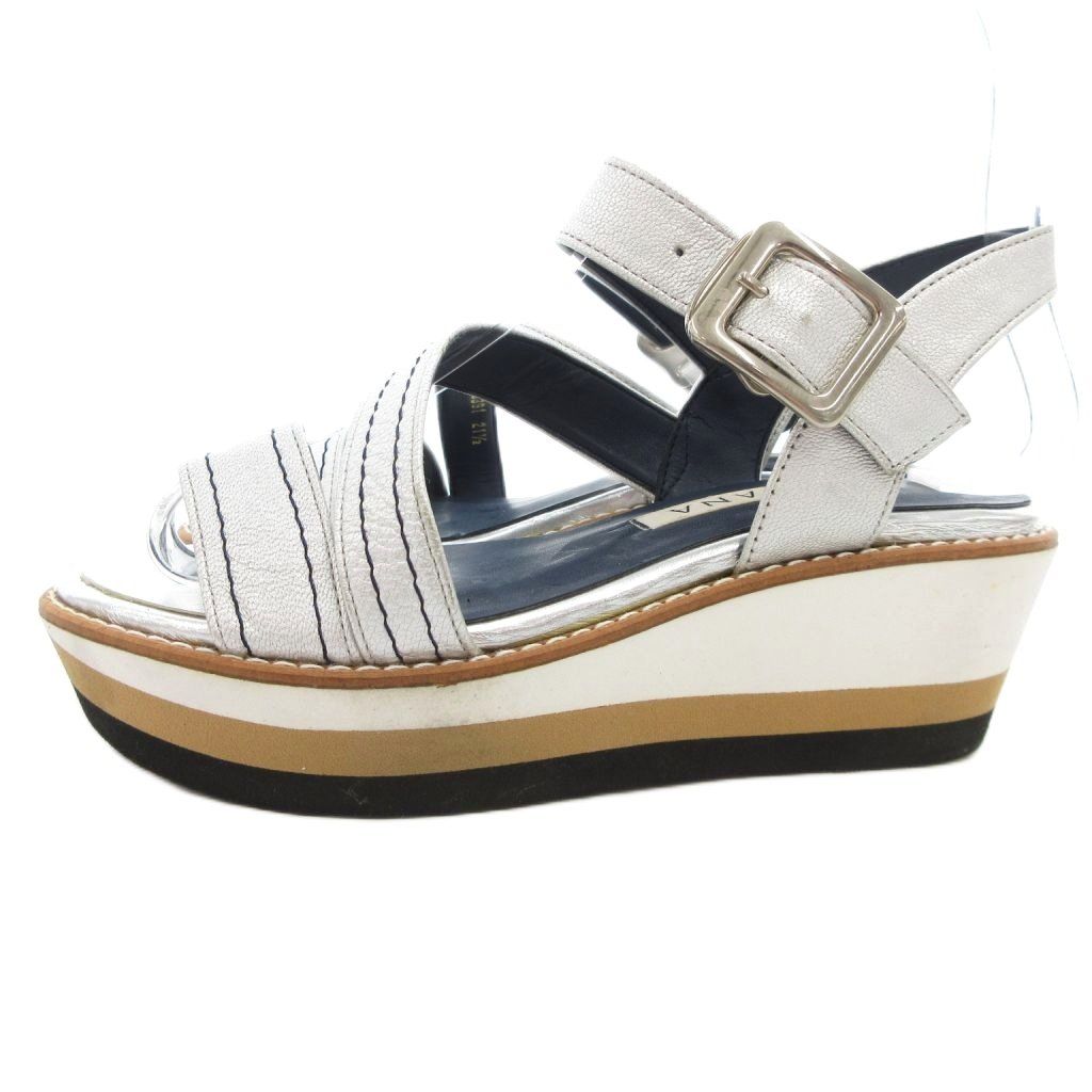 ダイアナ DIANA ベルトストラップサンダル 厚底 21 1/2 シルバーカラー