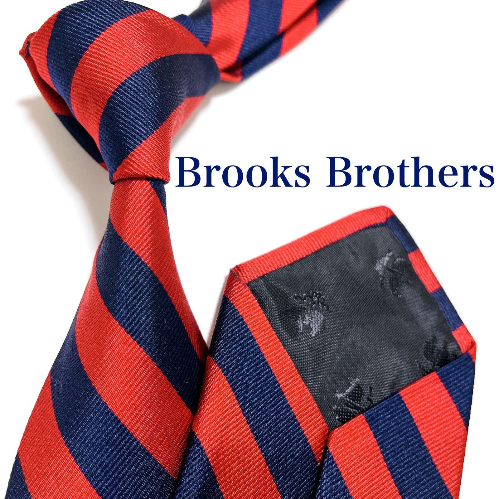 美品 ブルックスブラザーズ ネクタイ ハイブランド レジメンタル ストライプ柄