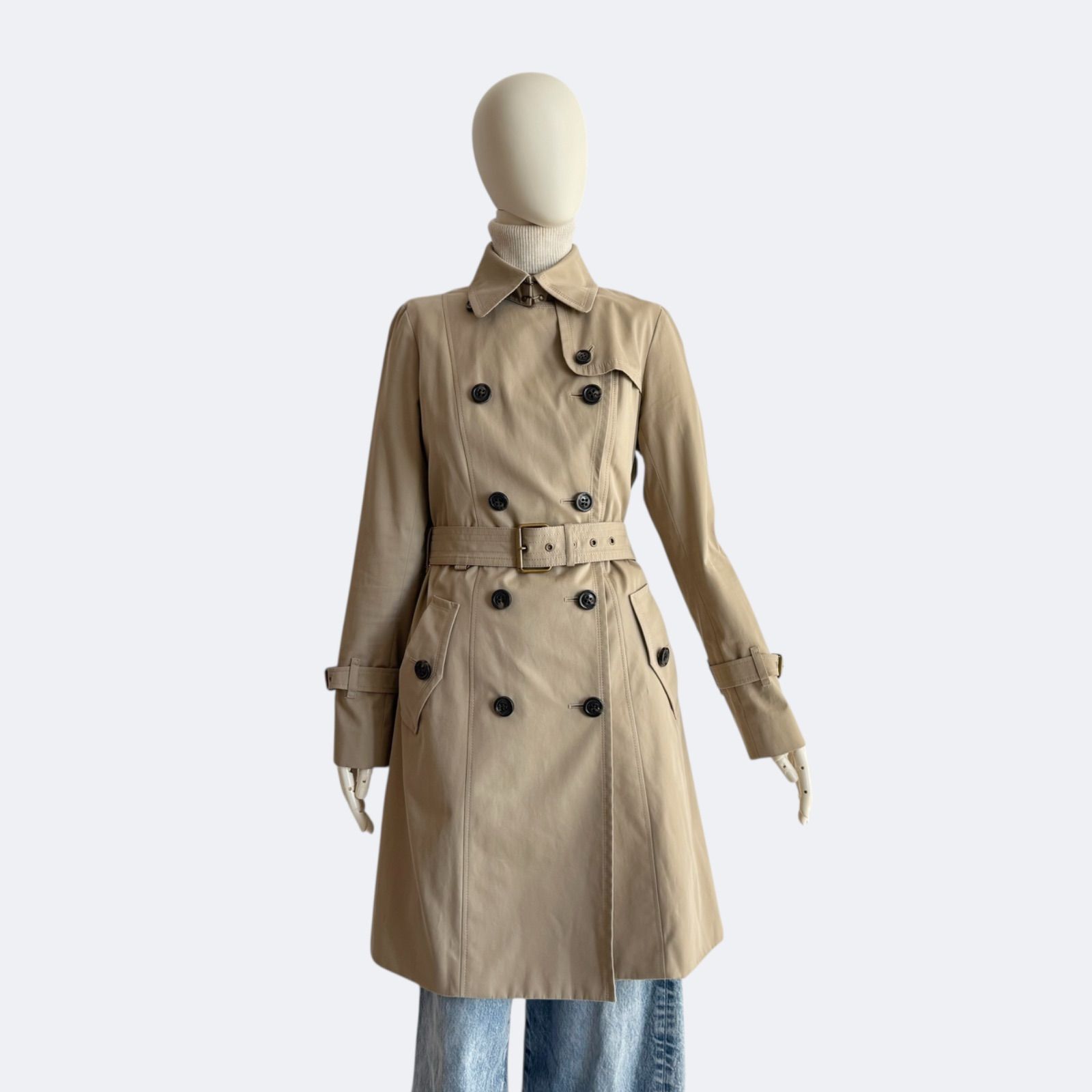BURBERRY BLUE LABEL ベルト付きトレンチコート 40 ベージュ - メルカリ