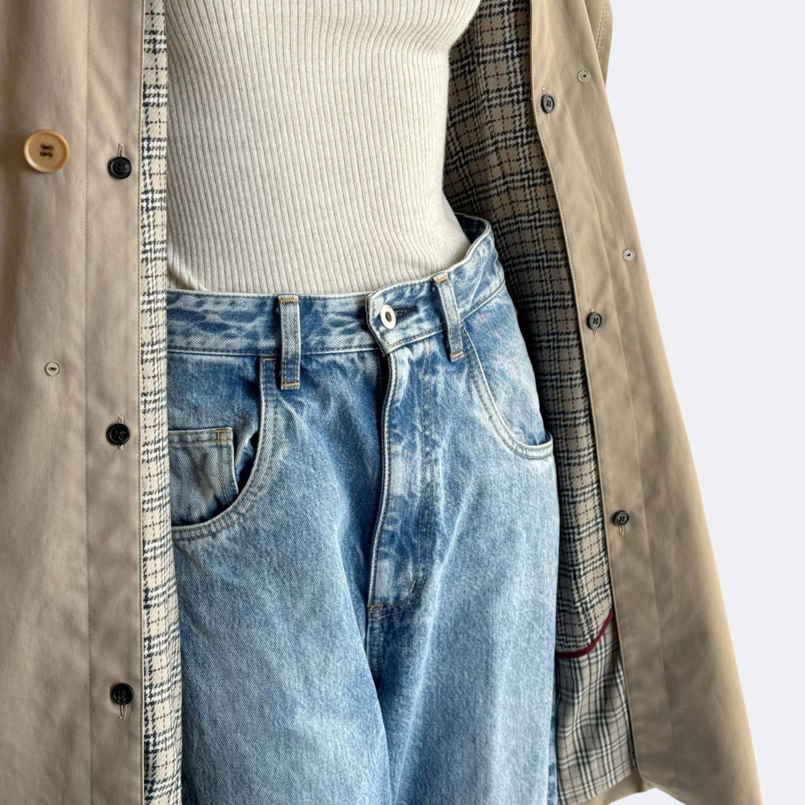 BURBERRY BLUE LABEL ベルト付きトレンチコート 40 ベージュ - メルカリ