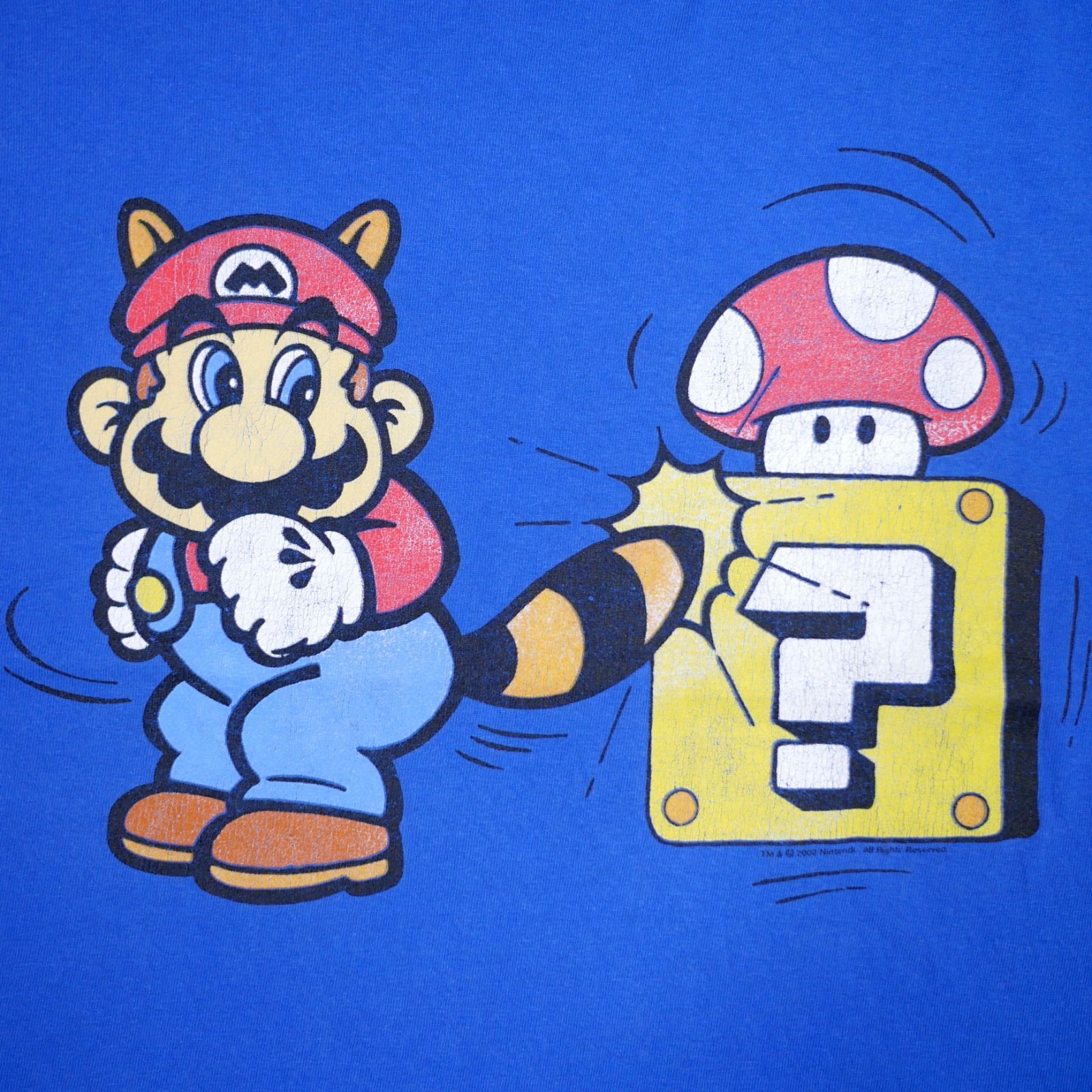 L】00s スーパーマリオブラザーズ しっぽマリオ Tシャツ GILDAN 任天堂 