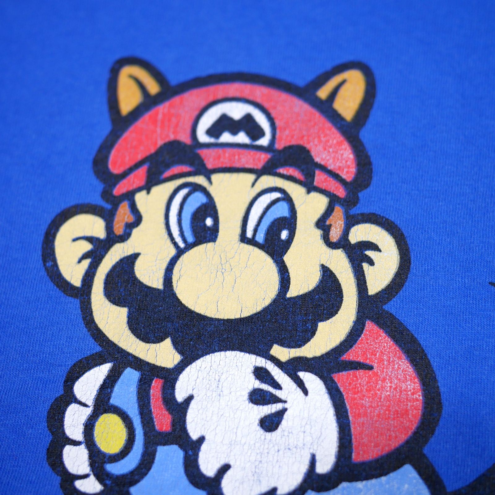 L】00s スーパーマリオブラザーズ しっぽマリオ Tシャツ GILDAN 任天堂 