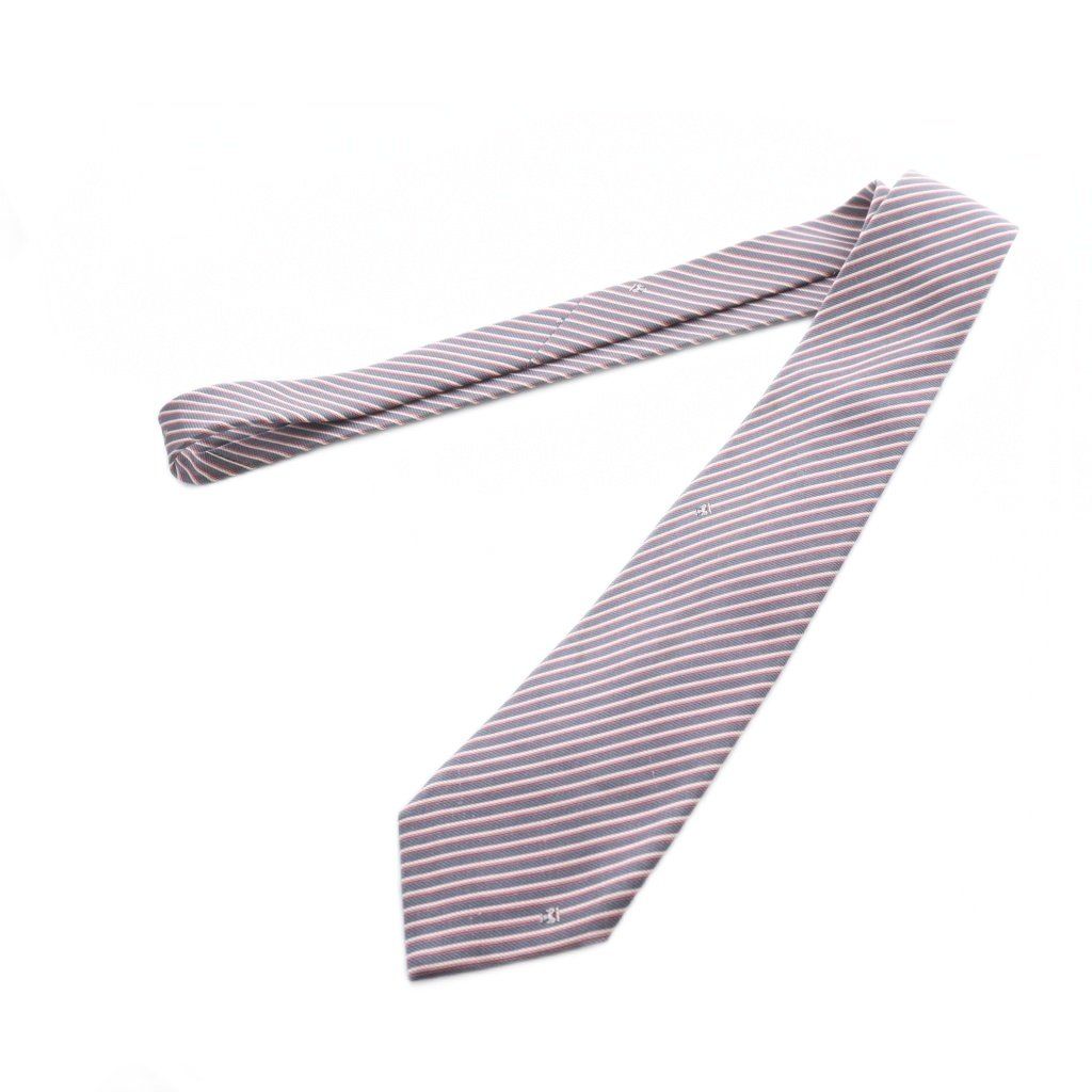 ブルガリ BVLGARI ネクタイ レギュラータイ ストライプ ロゴ 総柄 絹