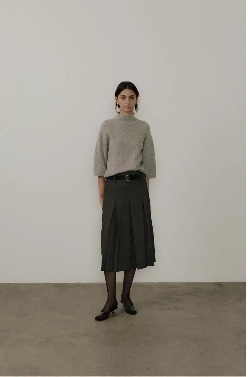 Pleats Belt Skirt ザ リール プリーツ ベルト スカート ブラウン