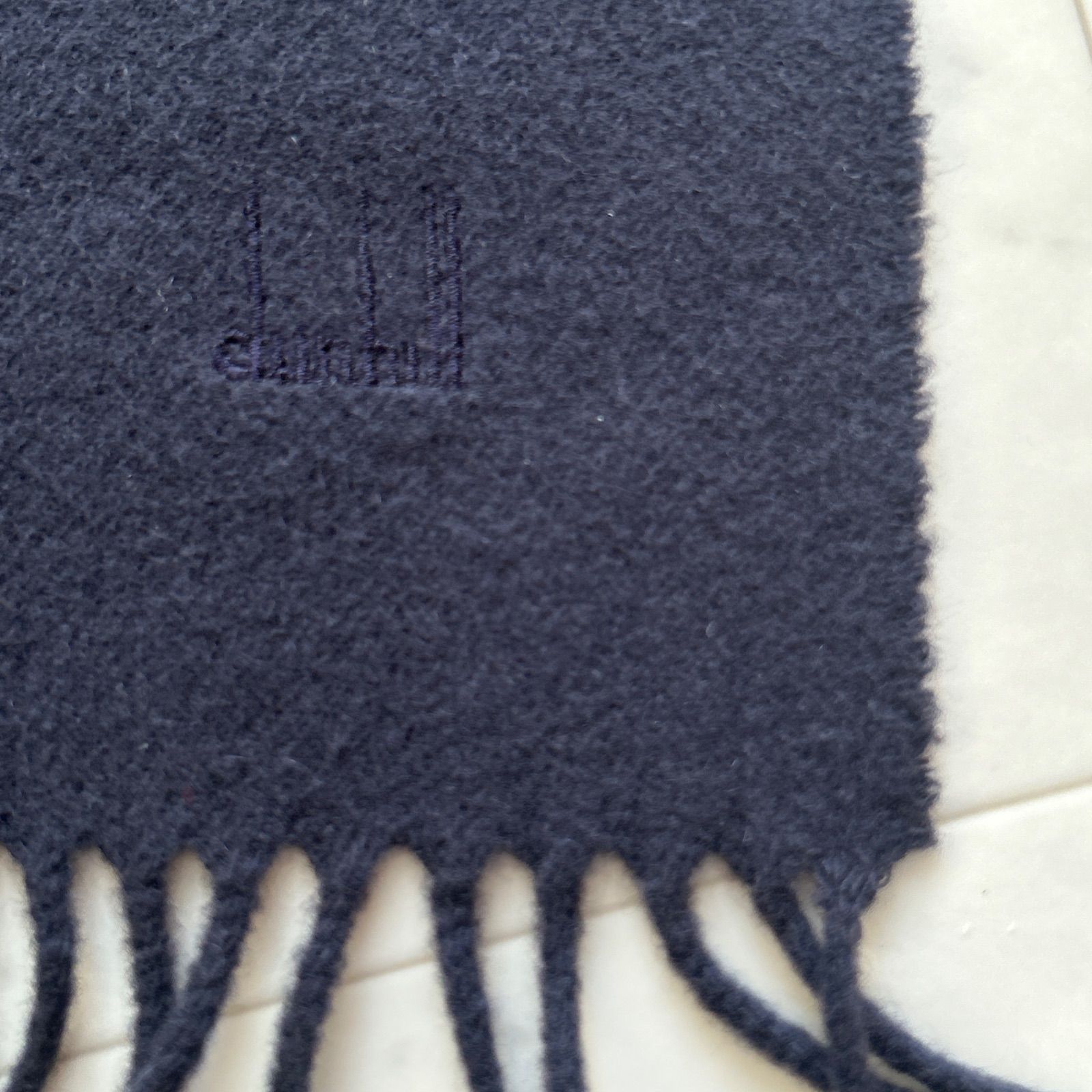 dunhill ダンヒル カシミヤ100 マフラー ブラック 美品 フリンジ