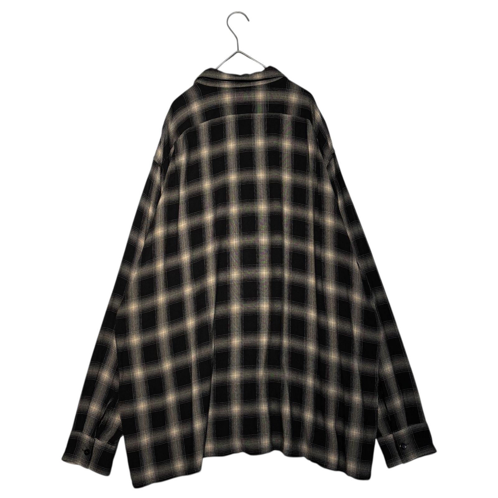 COMOLI(コモリ) 23SS RAYON CHECK OPEN COLLAR SHIRT レーヨン
