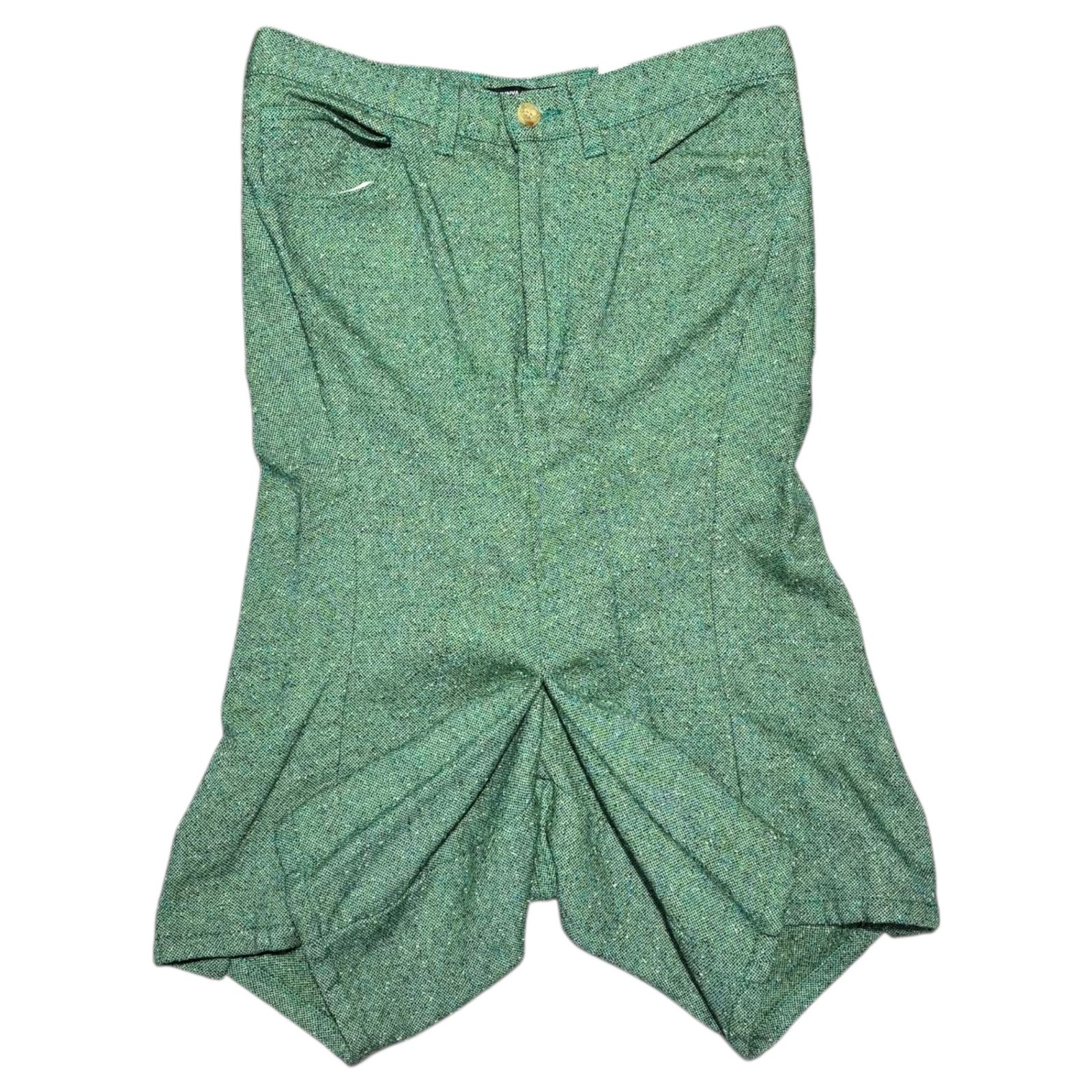 COMME des GARCONS JUNYA コムデギャルソンジュンヤワタナベ 04 AW Tweed Mermaid Pants ツイード マーメード パンツ JN S 028 グリーン AD 2004