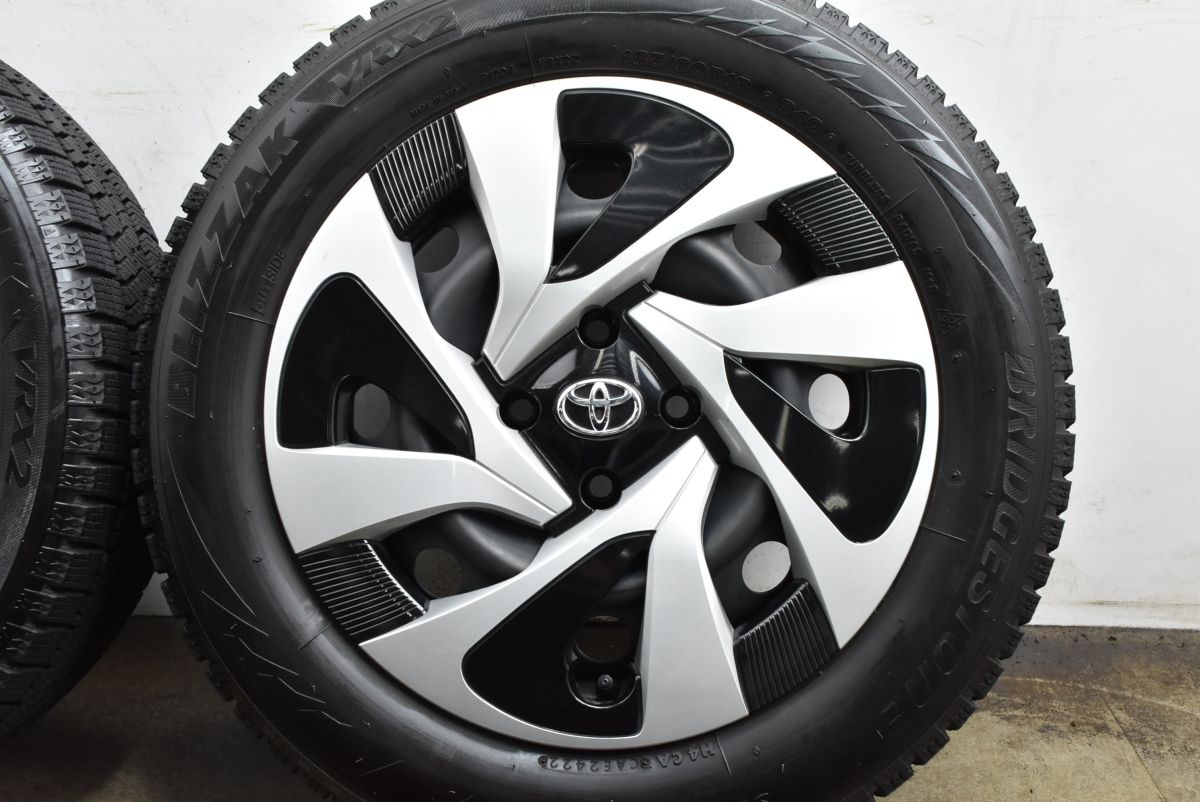  バリ溝 トヨタ アクア 15 in 5 J 45 PCD 100 ブリヂストン ブリザック VRX 2 185 60 R ヤリス ヴィッツ カローラフィールダー 15インチ タイヤ ホイールセット