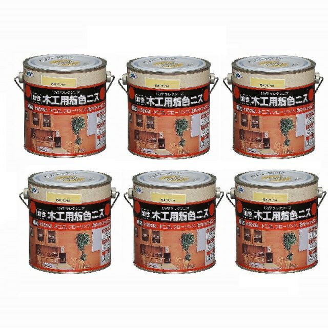 アサヒペン 木工用着色ニス ０．７Ｌ 透明（クリヤ） 6缶セット