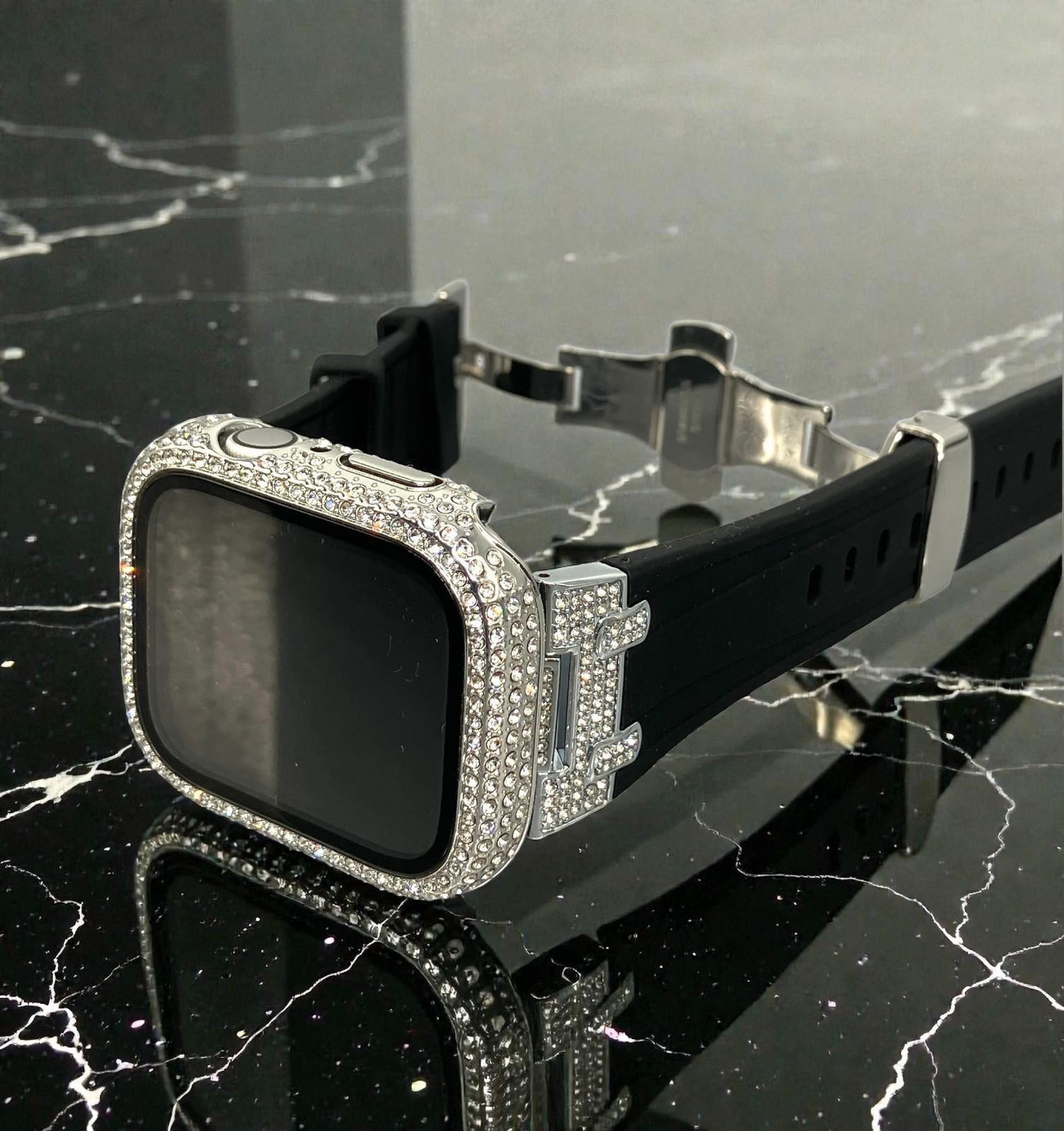 GimelZayinセット esb ブラック シルバー アップルウォッチ ラバー