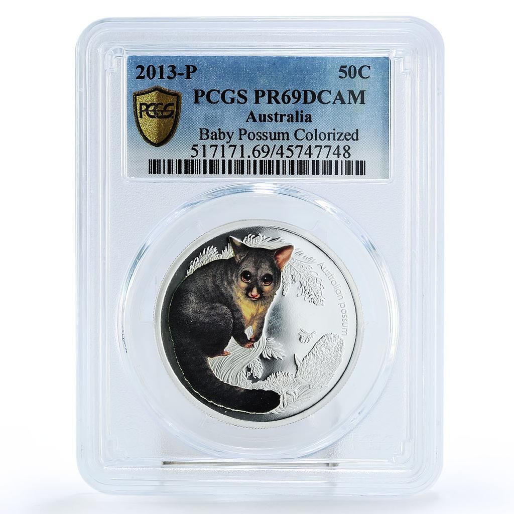 アトラリア 50セント 絶滅危惧野生動物 赤ちゃんポッサム 動物相 PR 69 PCGS 農業コイン 2013