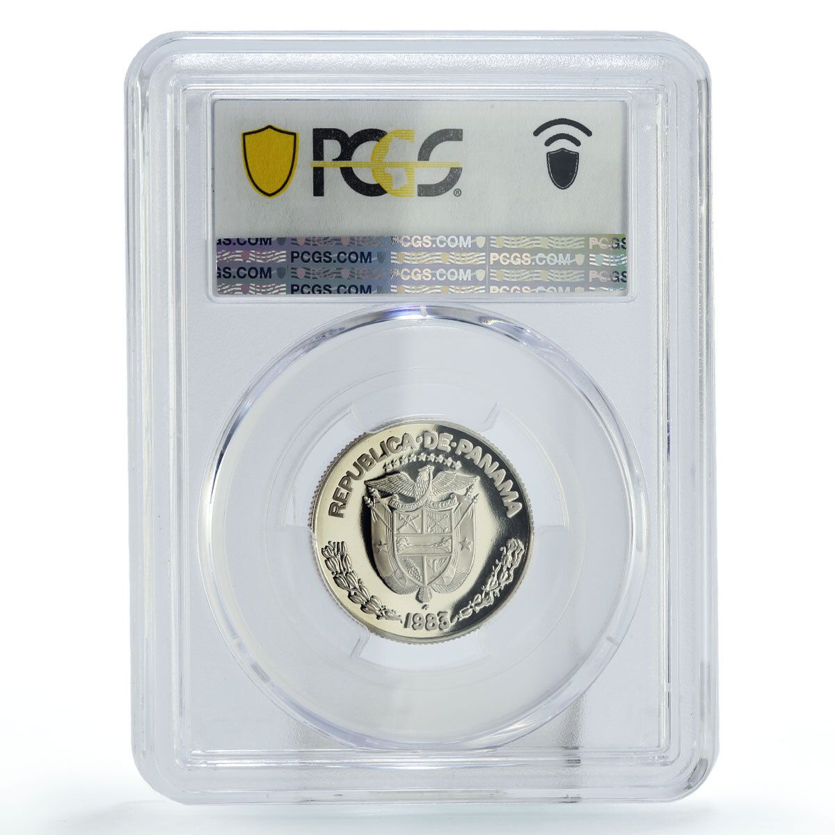 パナマ 1 4 バルボア 通常貨幣 バスコ KM 88 PR 69 PCGS CuNi コイン 1983