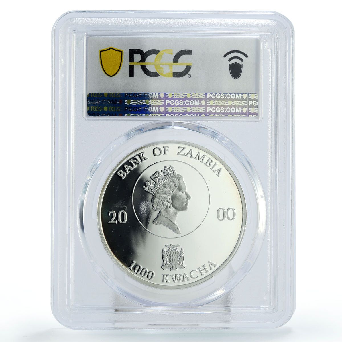 ザンビア 1000クワチャ 絶滅危惧野生動物 キリン 動物相 PR67 PCGS