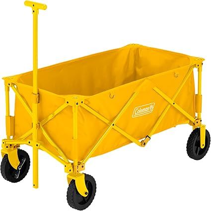 開封済 ♥品 コールマン アウトドアワゴン 耐荷重約100 kg ストッパー付き イエロー