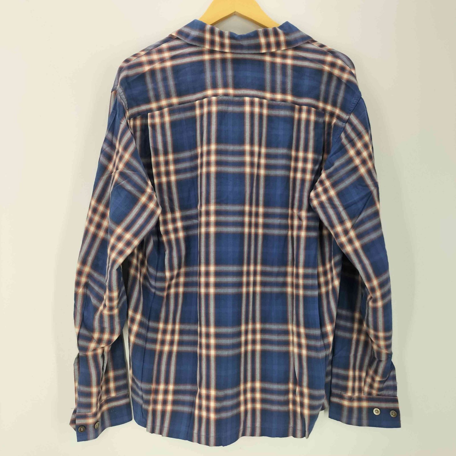 シュガーケーン SUGAR CANE 00 S 黒タグ レーヨン オンブレチェック L|S オープンカラー 開襟 シャツ 東洋 メンズ JPN L