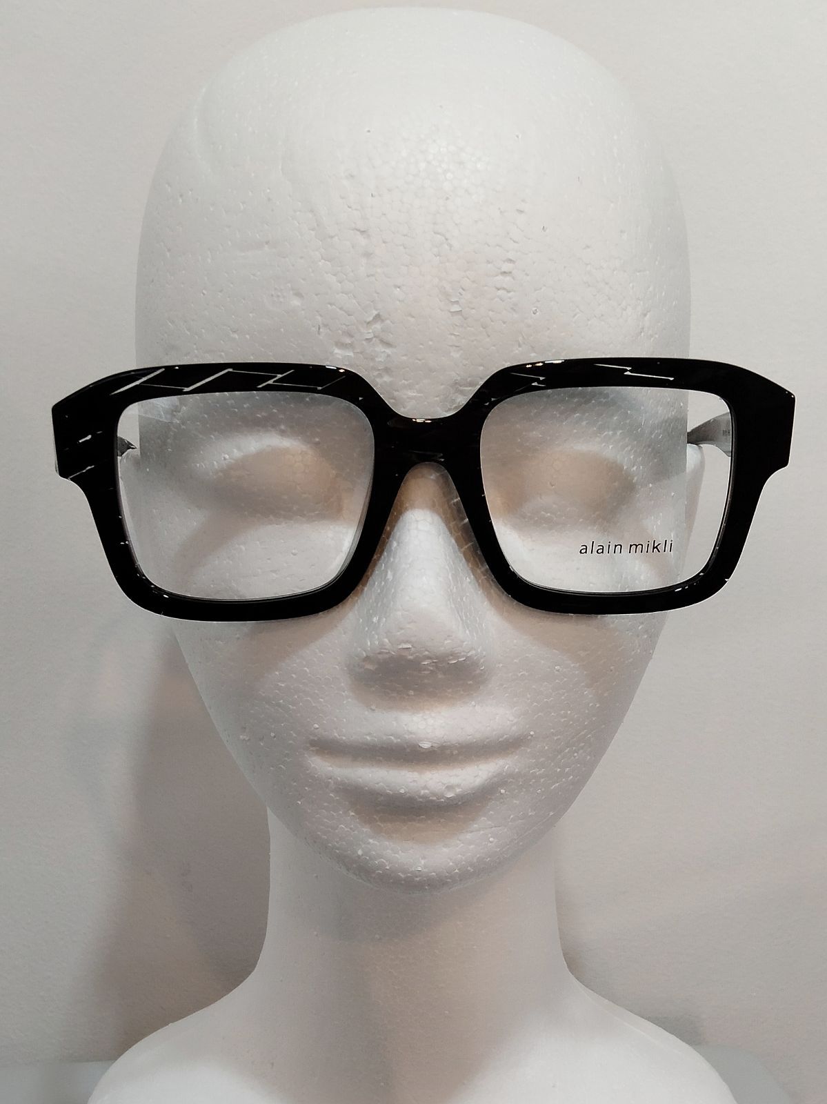 alain mikli 【美品】 alain mikli paris（アランミクリ）『A03538』Col.002/BLACK RHOMBUS