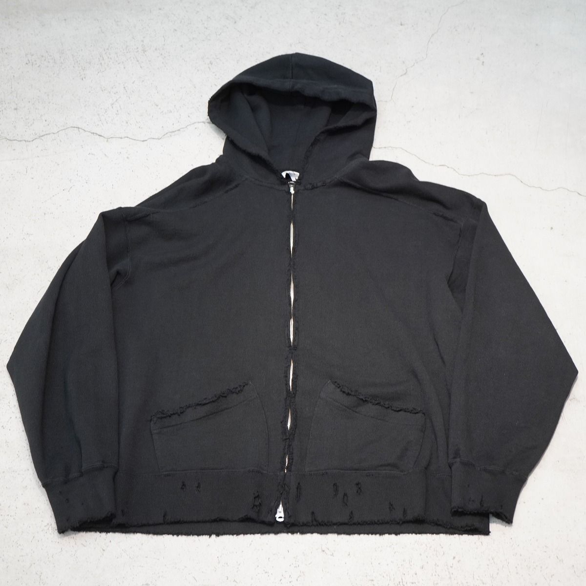 美品 24AW ANCELLM アンセルム CRASH ZIP HOODIE クラッシュ ジップ