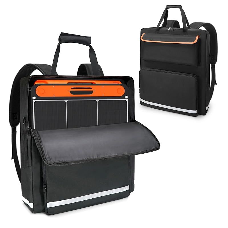 GIBLEA ソーラーパネル収納バッグ Jackery SolarSaga 100 W 200 ANKER SOLIX PS 200に適合して 収納 ソーラーパネルバッグ マルチポケット付き ソーラーパネル ケース 防水 厚底 防塵 ハンドバッ 1