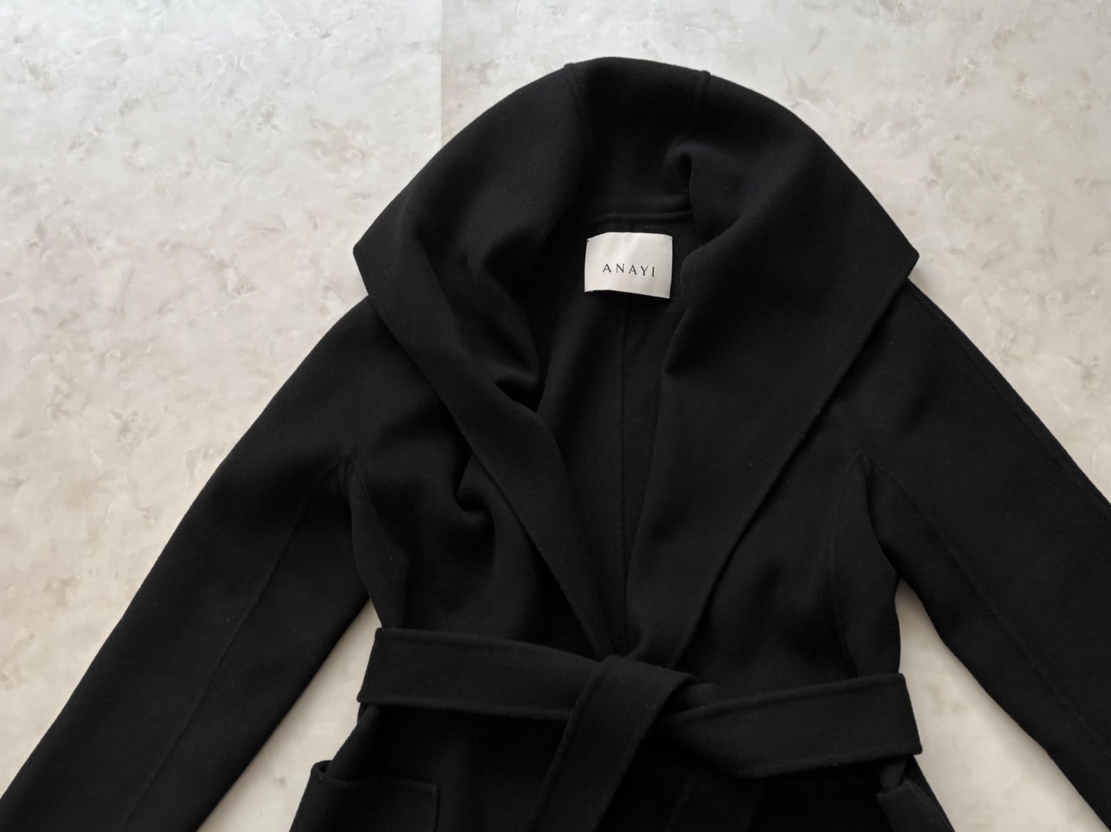 極美品】ANAYI アナイ リバーコート ウールコート 軽量 ブラック 34