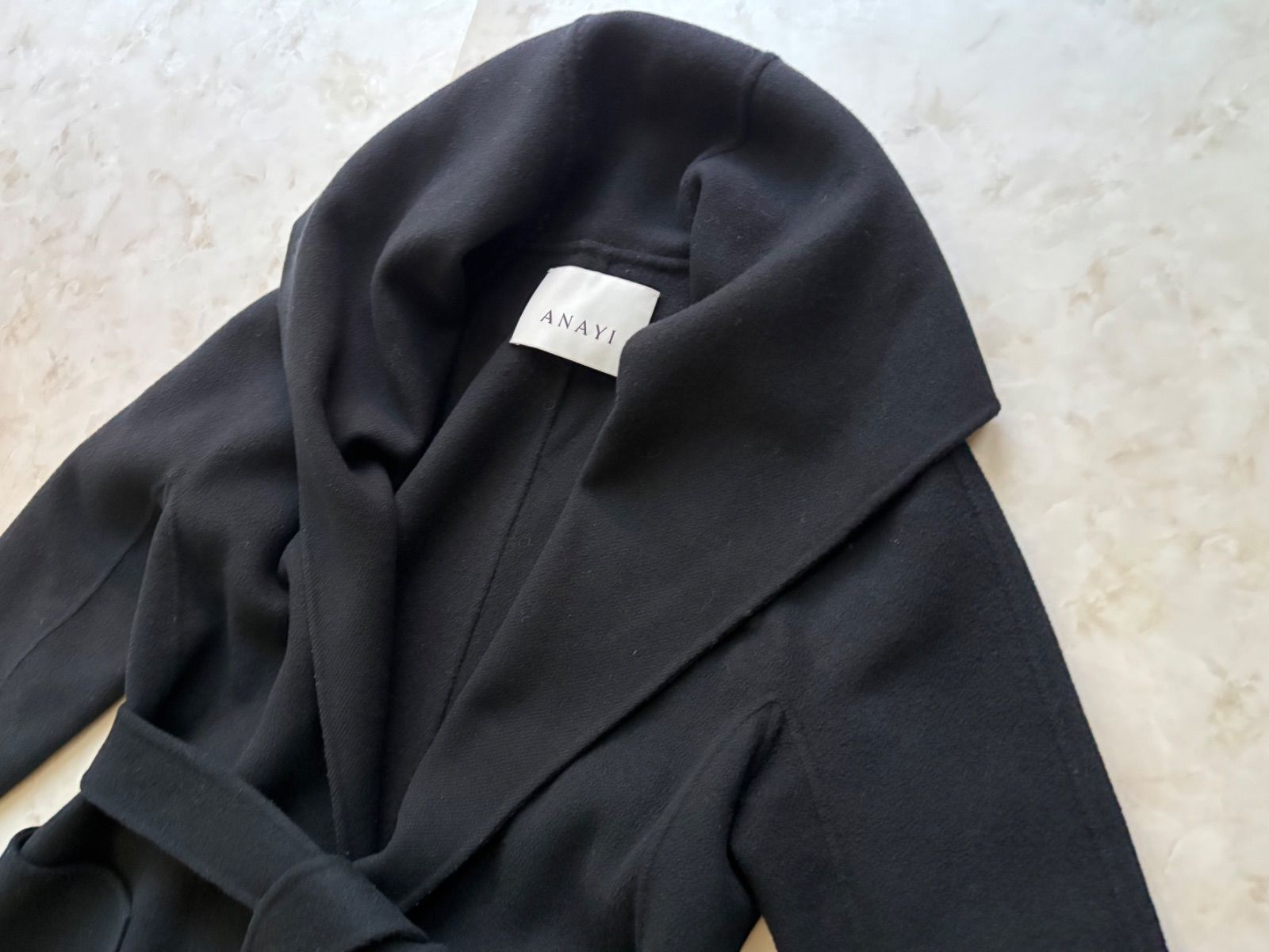極美品】ANAYI アナイ リバーコート ウールコート 軽量 ブラック 34