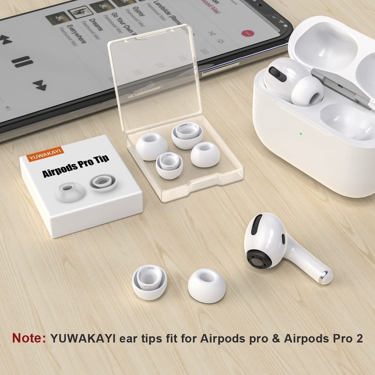 YUWAKAYI イヤーピース AirPods Pro 第1/2世代対応 シリコン イヤー