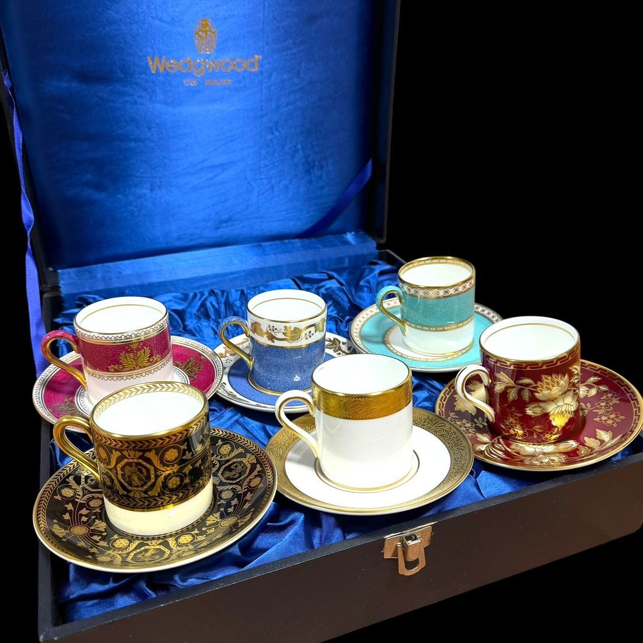 ウェッジウッド デミタスカップ ソーサー 6客セット 金彩 22金 ASTBURY アストバリー Whitehall White ホワイトホール トンキン ルビー アスコット コロンビア ユーランダー