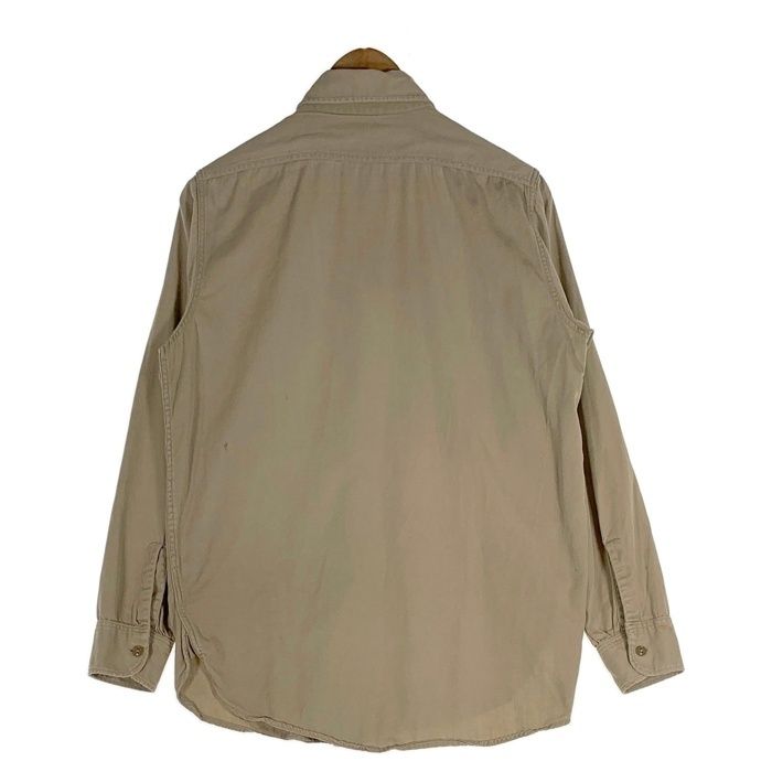 50s HERCULES ヘラクレス Chino Work Shirt マチ付 50's HERCULES ヘラクレス マチ付き ワークシャツ カーキ Size M 相当