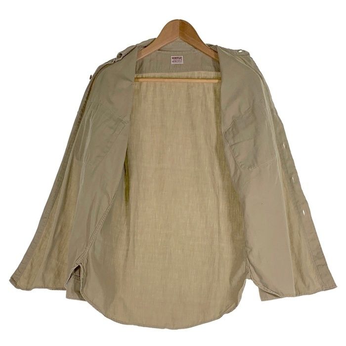 50's HERCULES ヘラクレス マチ付き ワークシャツ カーキ Size M 相当