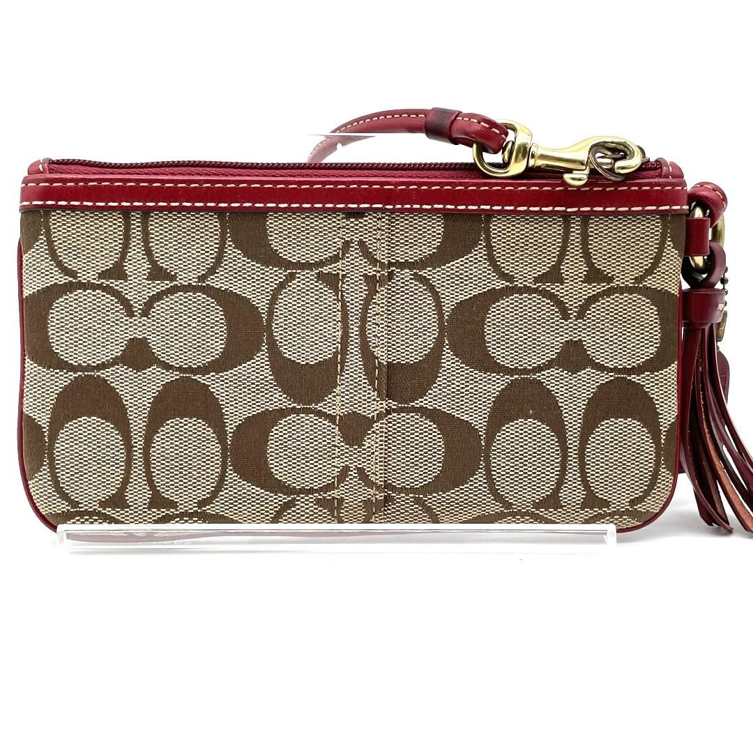 COACH コーチ ポーチ財布 ラージリストレット トープ ベージュ 【公式 