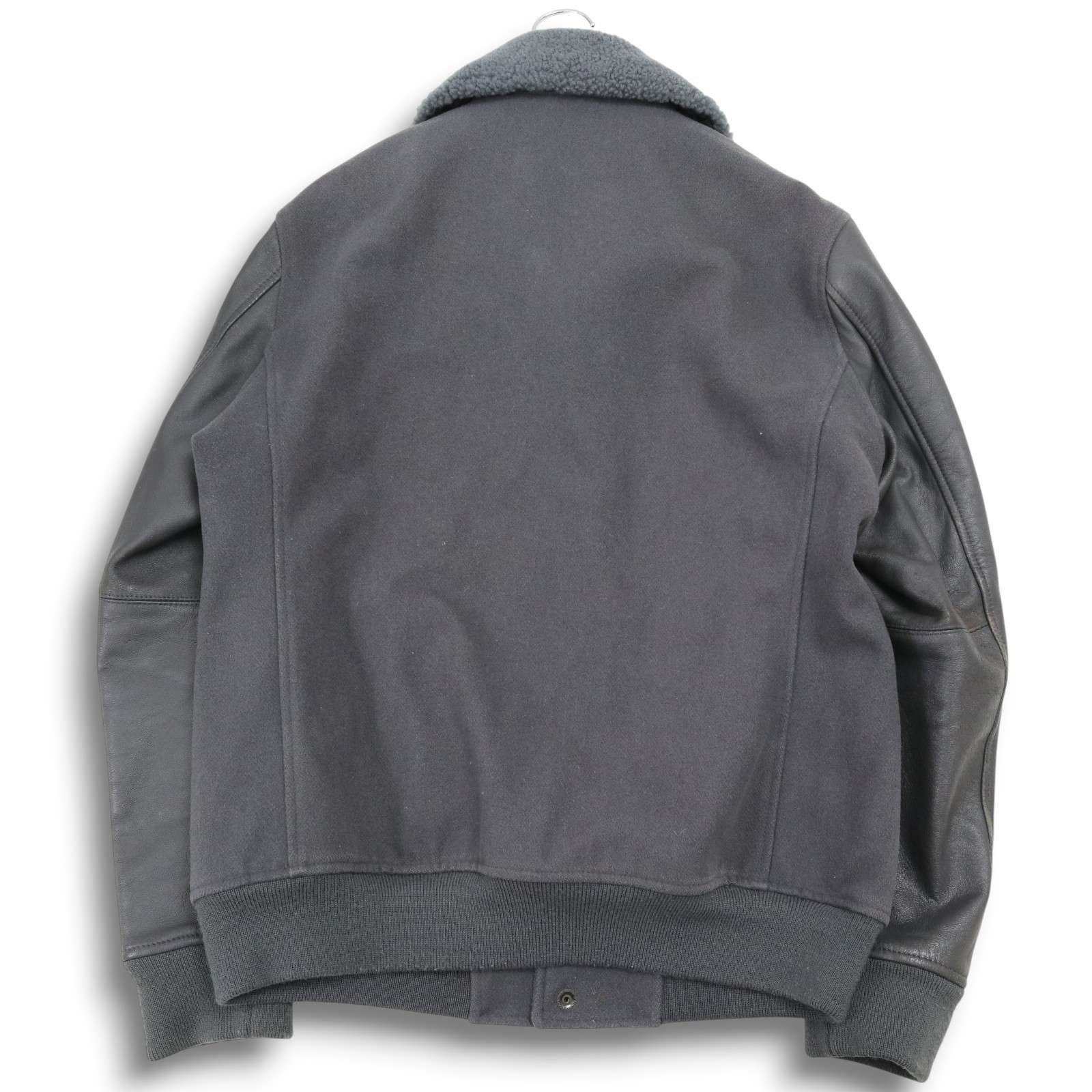 MONKEY TIME ユナイテッドアローズ 羊革☆ 襟ボア 袖革 ラム レザー