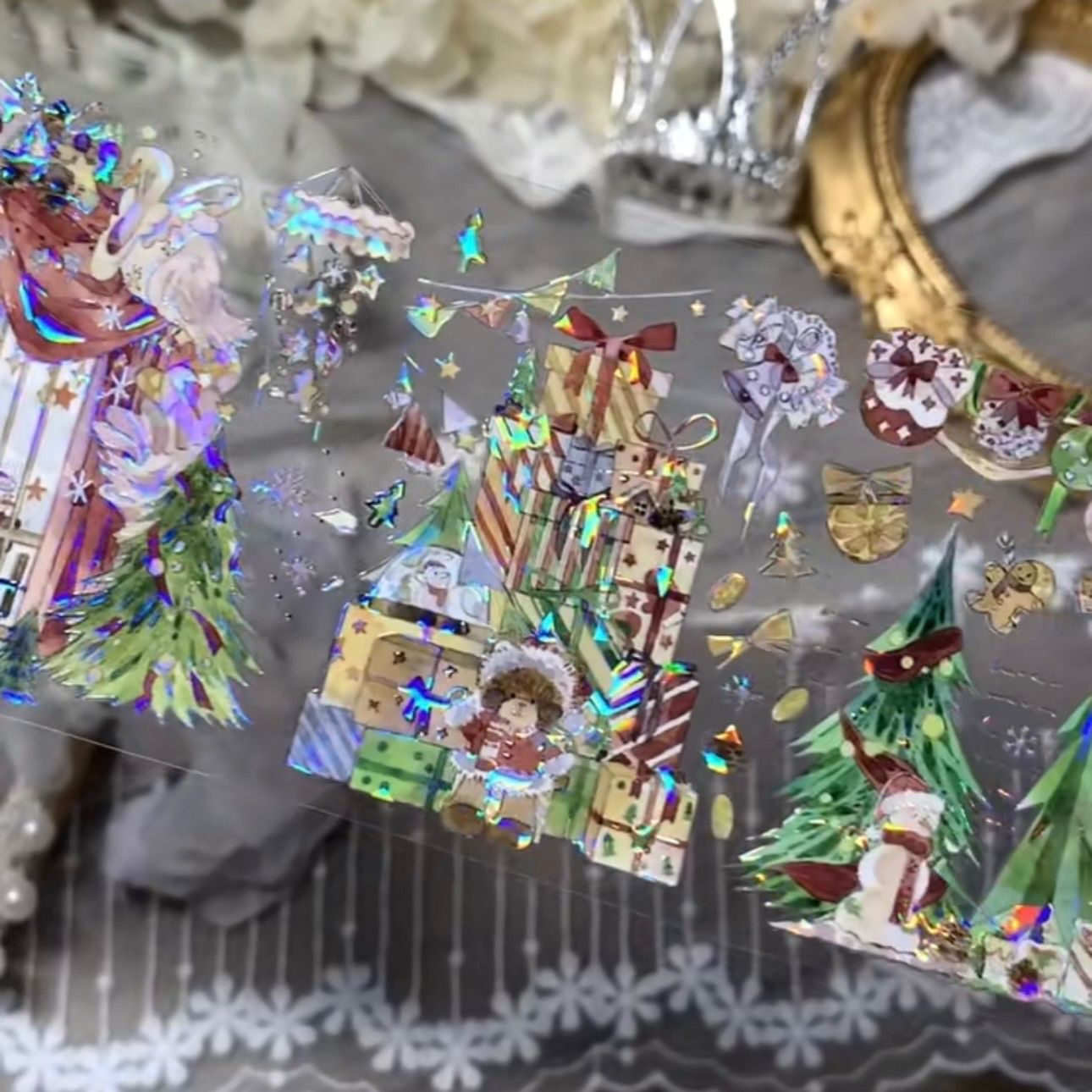 贝壳光 迟到的圣诞夜 6cm×10m 100cm/loop 海外マスキングテープ 海外